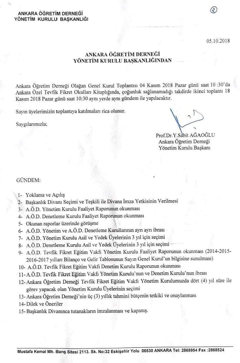 2018 Toplantı Gündemi